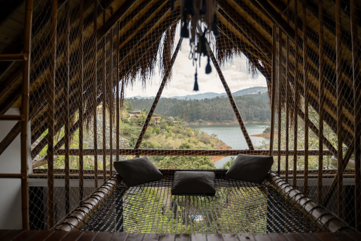 Kayaks gratis y vista al lago desde la Villa Ubud, Guatapé